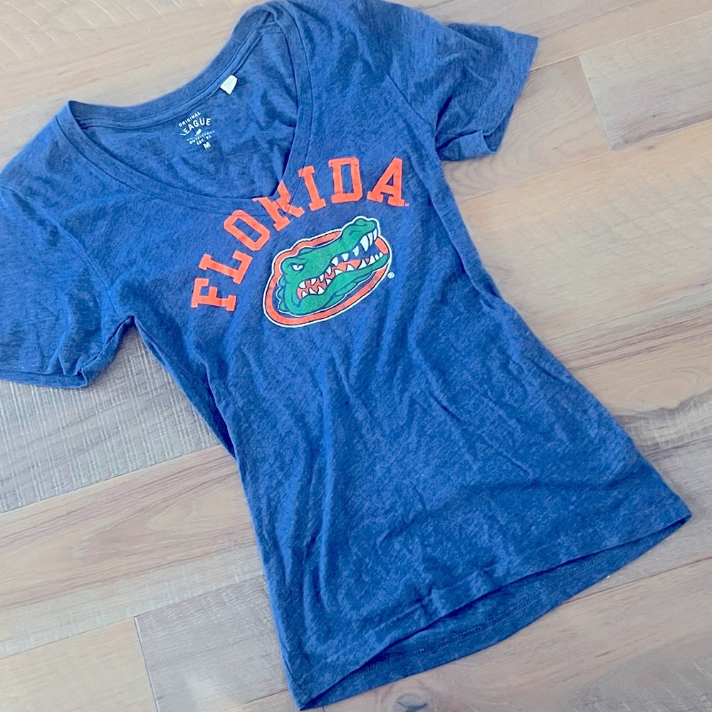 Original League Collegiate Outfitters Florida Gators Tee Shirt Top V-Neck ss N52
